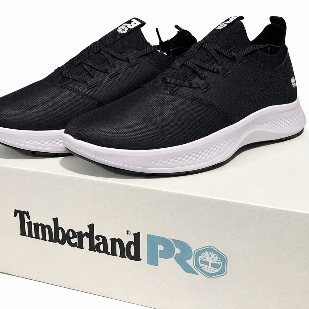 Timberland PRO Women’s Black Low-Profile Work Sneakers with White Midsole - Picture 2 of 12